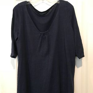 Eileen Fisher navy blue 3/4 Sleeve Tunic